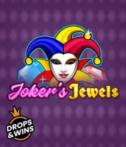 Enjoy the vibrant charm of the Joker's Jewels game by Pragmatic Play, featuring a mesmerizing joker's mask embellished with a vivid jester hat. This graphic evokes the light-hearted fun of classic slots, set against a deep purple background. Great for those who love classic slot games, delivering a thrilling gaming experience. 