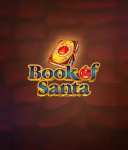 Experience the holiday spirit with Book of Santa slot by Endorphina, highlighting an intricately designed golden book decorated with Santa's iconic seal. This image captures the charm and joy of Christmas, set against a cozy red background. Perfect for those who love Christmas-themed slots, delivering a charming adventure. 